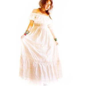 Camelia Mexican dress off shoulder Top and Skirt Bohemian Set